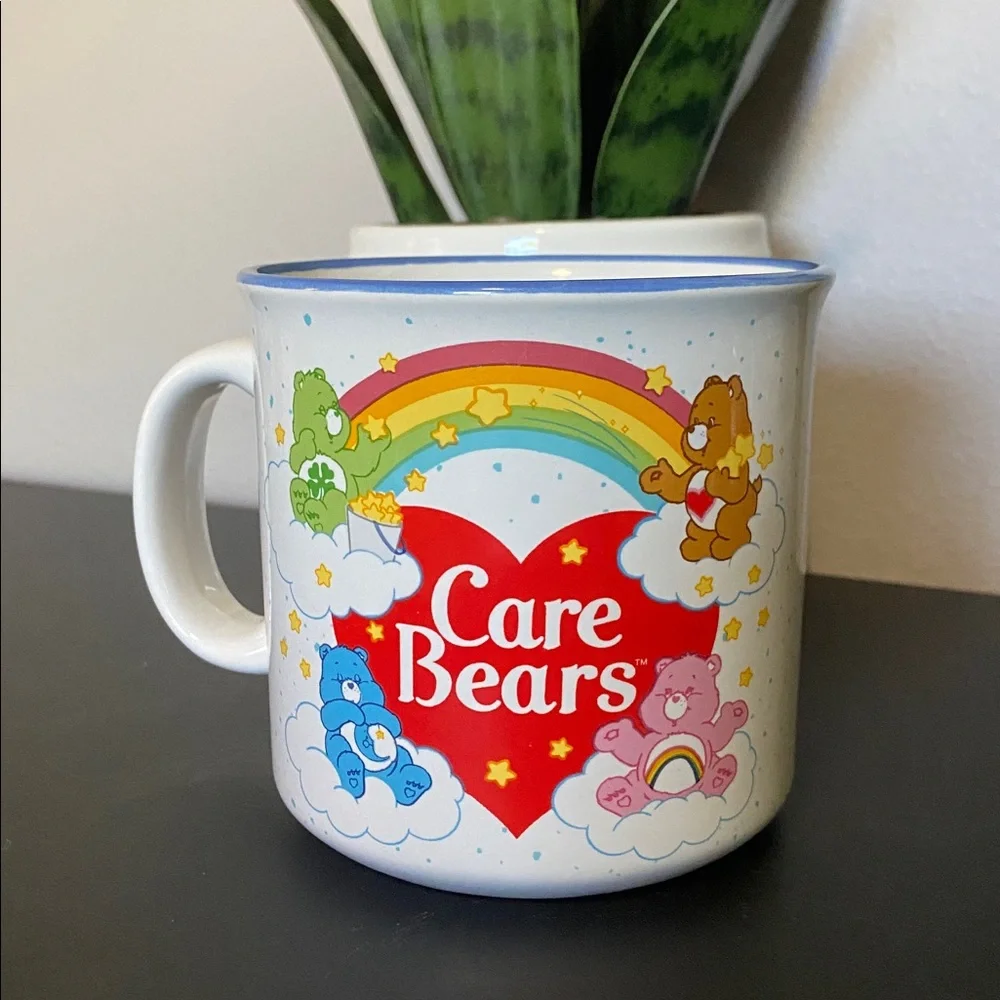 New Care Bears White Mug with Red Heart and Multicolor Rainbow Bears - Picture 8 of 13